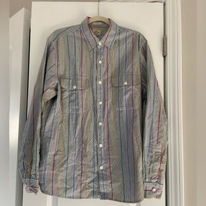 J. Crew Striped Button-Up Work Shirt 100% cotton